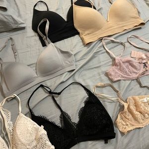 7 bras/Bralette lot! 34B Small Medium